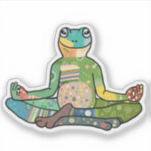 Yogafrosch Aufkleber (Vorderseite)
