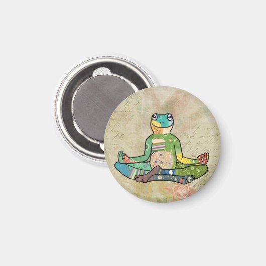 Yogafrosch Magnet (Vorderseite/Rückseite)