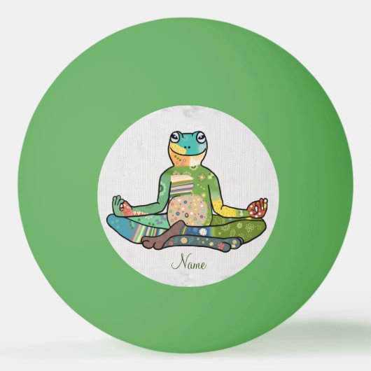 Yogafrosch Tischtennisball (Vorderseite)