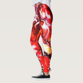 Yogahoseneinzigartiger Acrylmalereidruck Leggings (Links)