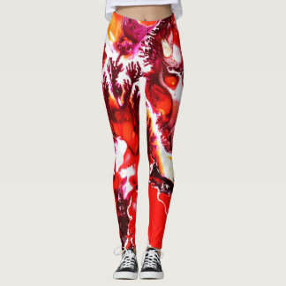Yogahoseneinzigartiger Acrylmalereidruck Leggings