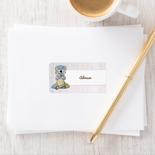 Yogahund Adressaufkleber (Insitu)