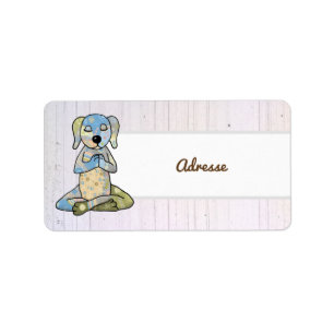 Yogahund Adressaufkleber