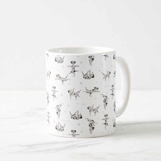 Yogahund-Dalmatiner Kaffeetasse (VorderseiteRechts)