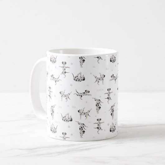 Yogahund-Dalmatiner Kaffeetasse (Vorderseite Links)