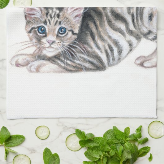 Yogakätzchen Geschirrtuch (Gefaltet)