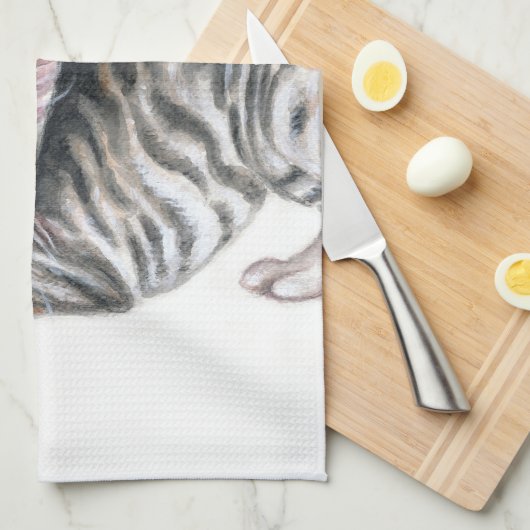 Yogakätzchen Geschirrtuch (Viertel Falte)