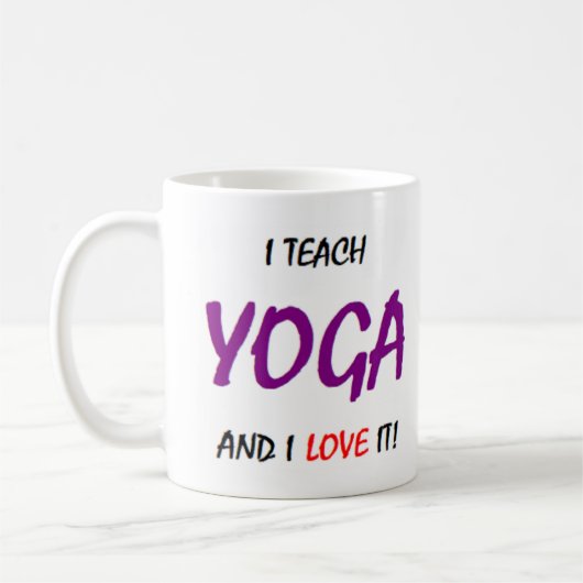 Yogalehre und Liebe Kaffeetasse (Links)