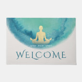 Yogalehrer aquamarin Gold Watercolor Fußmatte (Vorderseite)