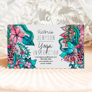 Yogalehrer für Blumenbilderkunde Visitenkarte