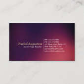 Yogalehrer Pilates Fitness Lila Gold Visitenkarte (Rückseite)