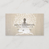 Yogalehrer Vintager Tree Elegante Therapie Visitenkarte (Vorderseite)