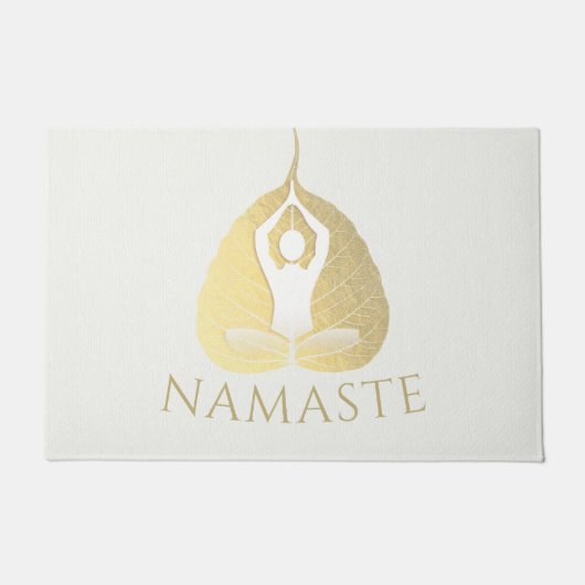 Yogalehrer Welcome Mediation Pose Bodhi Leaf Fußmatte (Vorderseite)