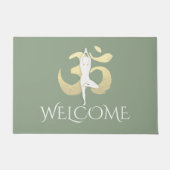 Yogalehrer Welcome Mediation Pose OM Symbol Fußmatte (Vorderseite)