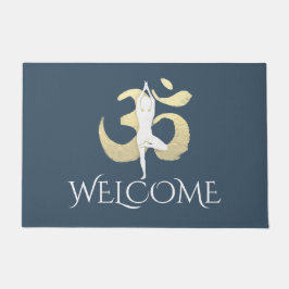Yogalehrer Welcome Mediation Pose OM Symbol Fußmatte
