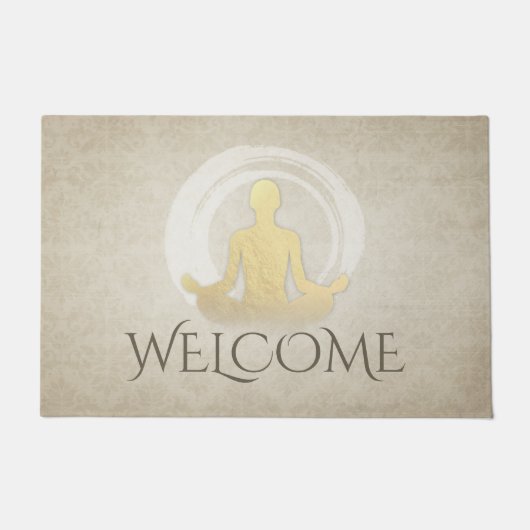 Yogalehrer Welcome Mediation Pose ZEN Symbol Fußmatte (Vorderseite)
