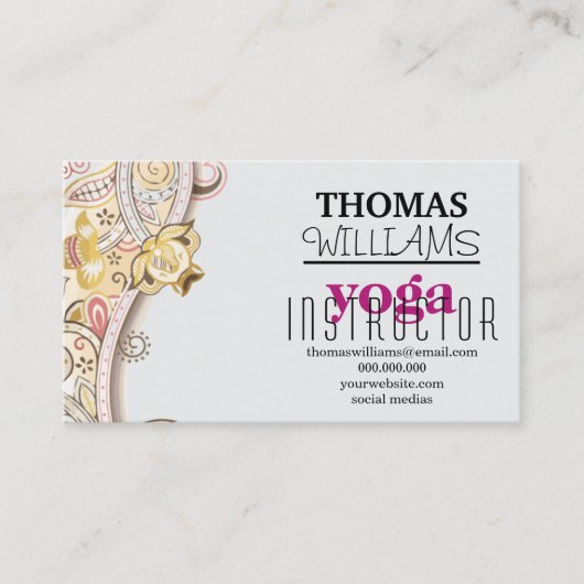 Yogalehrerin Mandala Henna zur Illustration Visitenkarte (Vorderseite)