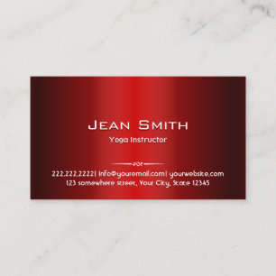 Yogalehrerkarte für Red Metal Business Card Visitenkarte