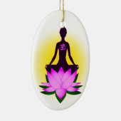 Yogameditation in der rosa Lotos-Blume Keramik Ornament (Rechts)