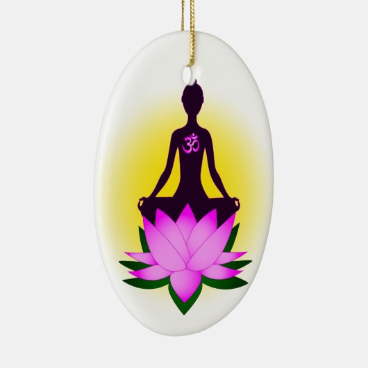 Yogameditation in der rosa Lotos-Blume Keramik Ornament (Rechts)