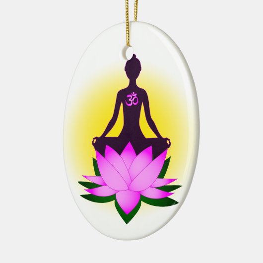 Yogameditation in der rosa Lotos-Blume Keramik Ornament (Links)