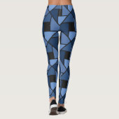 Yogapants mit blauer und schwarzer Geometrie  Leggings (Rückseite)