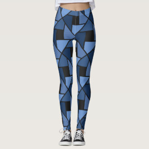 Yogapants mit blauer und schwarzer Geometrie  Leggings