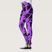 Yogapflanzen in Schwarz und Violett Leggings (Links)