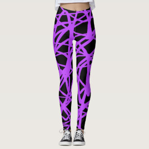 Yogapflanzen in Schwarz und Violett Leggings