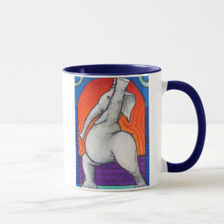 Yogaphant 4 blaue behandelte Wecker-Tasse Tasse