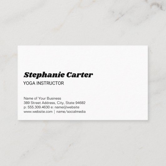 Yogapositionen | Gesundheitsbezogene Fitness Visitenkarte (Rückseite)