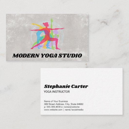 Yogapositionen | Gesundheitsbezogene Fitness Visitenkarte (Vorne/Hinten)