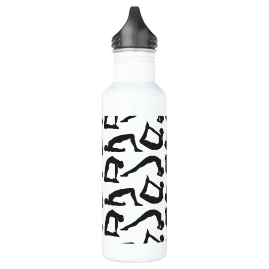Yogapositionen Silhouetten Edelstahlflasche (Links)