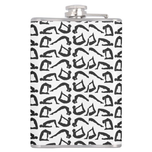 Yogapositionen Silhouetten Flachmann (Rückseite)