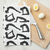 Yogapositionen Silhouetten Geschirrtuch (Viertel Falte)