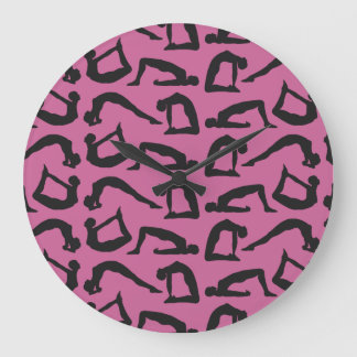 Yogapositionen Silhouetten Große Wanduhr