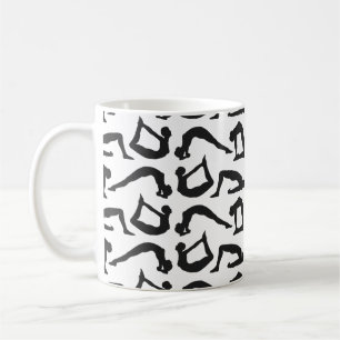 Yogapositionen Silhouetten Kaffeetasse