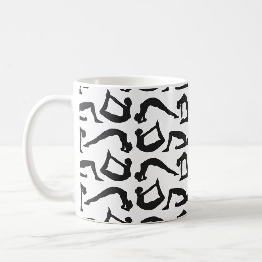 Yogapositionen Silhouetten Kaffeetasse (Links)