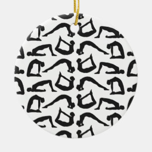 Yogapositionen Silhouetten Keramik Ornament