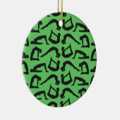 Yogapositionen Silhouetten Keramikornament (Rechts)