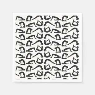 Yogapositionen Silhouetten Serviette