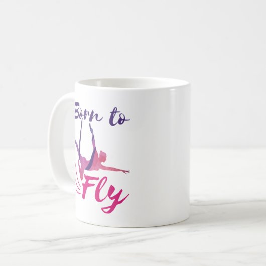 Yogasilden aus der Luft, Geboren zum Fliegen Kaffeetasse (Vorderseite Links)