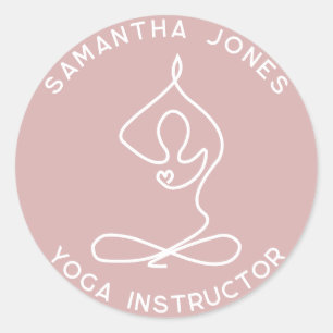 Yogastudio-Instruktor Yogi Pose Modernes Business Runder Aufkleber