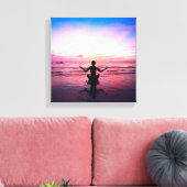 Yogi auf rosa, Yoga-Chakra, Herzchakras, Heiler Leinwanddruck (Insitu (Wohnzimmer))