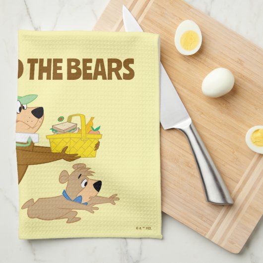 Yogi-Bär und Boo-Boo-Panik Geschirrtuch (Viertel Falte)