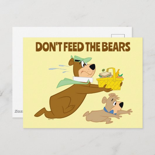 Yogi-Bär und Boo-Boo-Panik Postkarte (Vorne/Hinten)