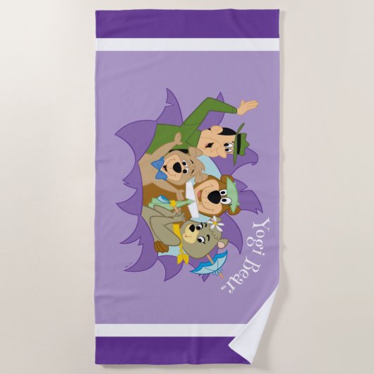 Yogi Bär und Freunde Überraschung Strandtuch (Vorderseite)