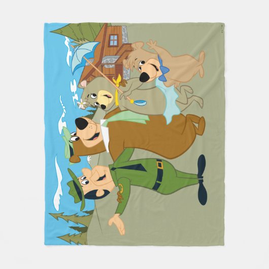 Yogi Bär und Freunde Warm Willkommen Fleecedecke (Vorderseite)