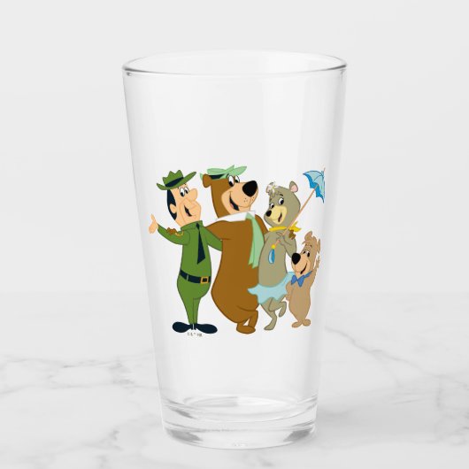 Yogi Bär und Freunde Warm Willkommen Glas (Vorderseite)