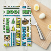 Yogi Bären's Picnic Quotes & Fun Phrases Muster Geschirrtuch (Viertel Falte)